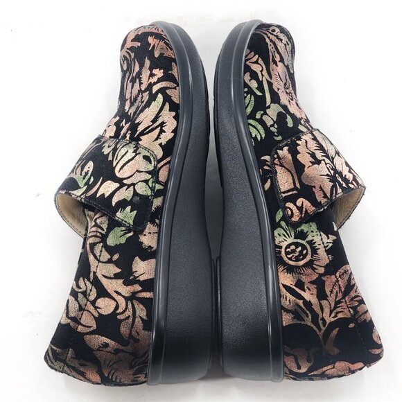 ALEGRIA Lauryn Metallic Floral Suede Slip On Shoes - Picture 7 of 10